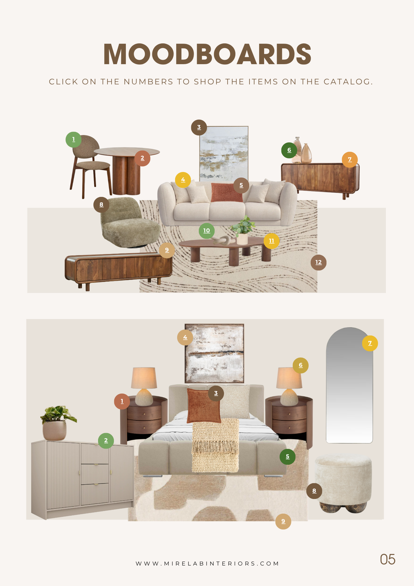 Mirela B Interiors catalogue moodboards