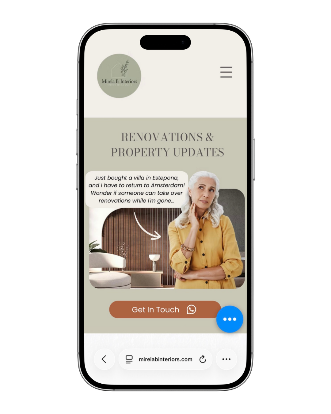 Mirela B Interiors mobile website