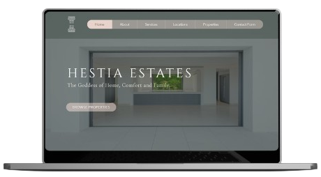 HESTIAESTATES.COM website mockup