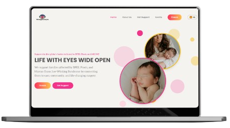 THROUGHOUREYESCHARITY.COM website mockup